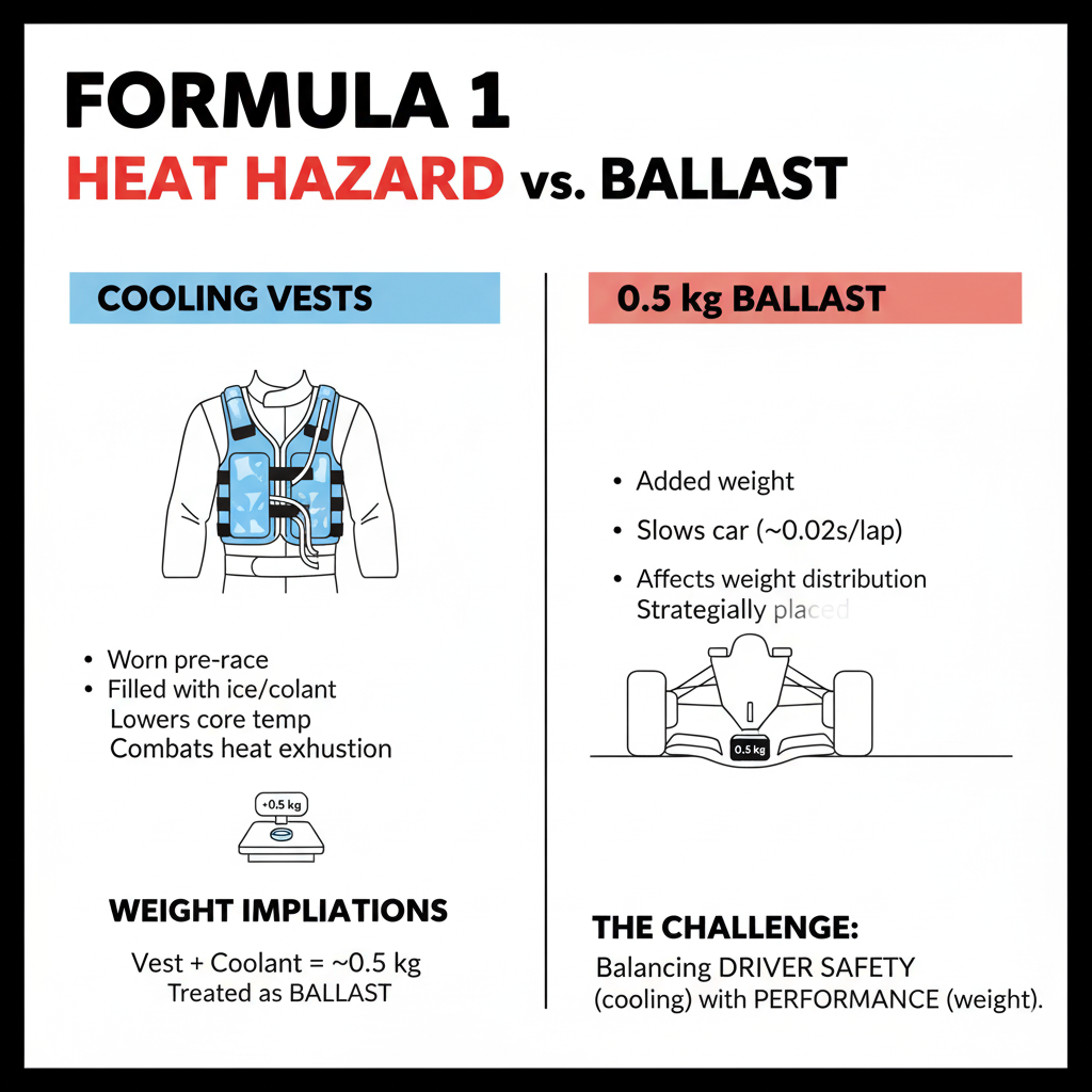 Cooling vest v ballast at the Singapore Grand Prix